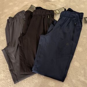 NWT Lot Of 3 Russell Athletic Men's Knit Pants Joggers - Black, Gray, and Navy